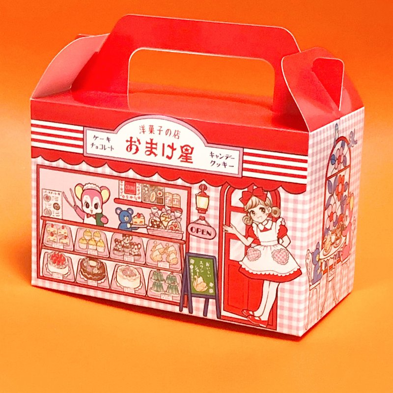 Single item/Western confectionery shop petit cake box - Items for Display - Paper Multicolor