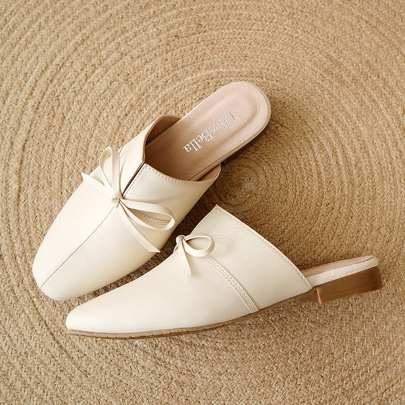 【Perfume】Muller Shoes - White - Sandals - Genuine Leather White