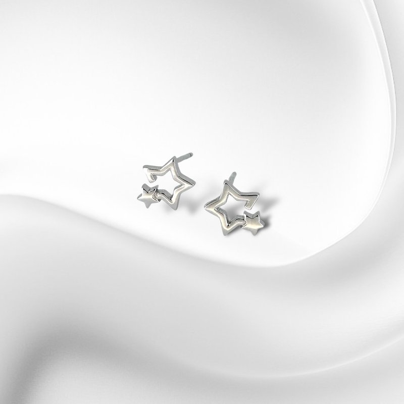 925 スターリングシルバー| 空の星_イヤリング - ピアス・イヤリング - 貴金属 
