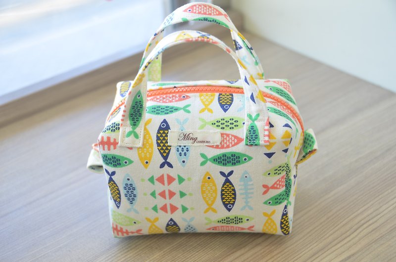 Cotton & Hemp Handbags & Totes - Happy colorful cosmetic bag (S)