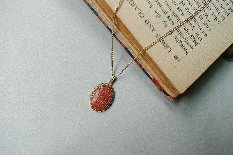 American antique brand Van dell tangerine cluster 12k gold necklace - Necklaces - Crystal Red