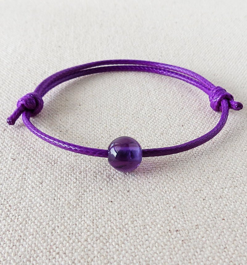 [Opium poppy ﹞ ﹝ love ‧ chain]*fashion lucky Pledge "amethyst" wax cord bracelet Korea*~ elegant strokes - สร้อยข้อมือ - เครื่องเพชรพลอย 