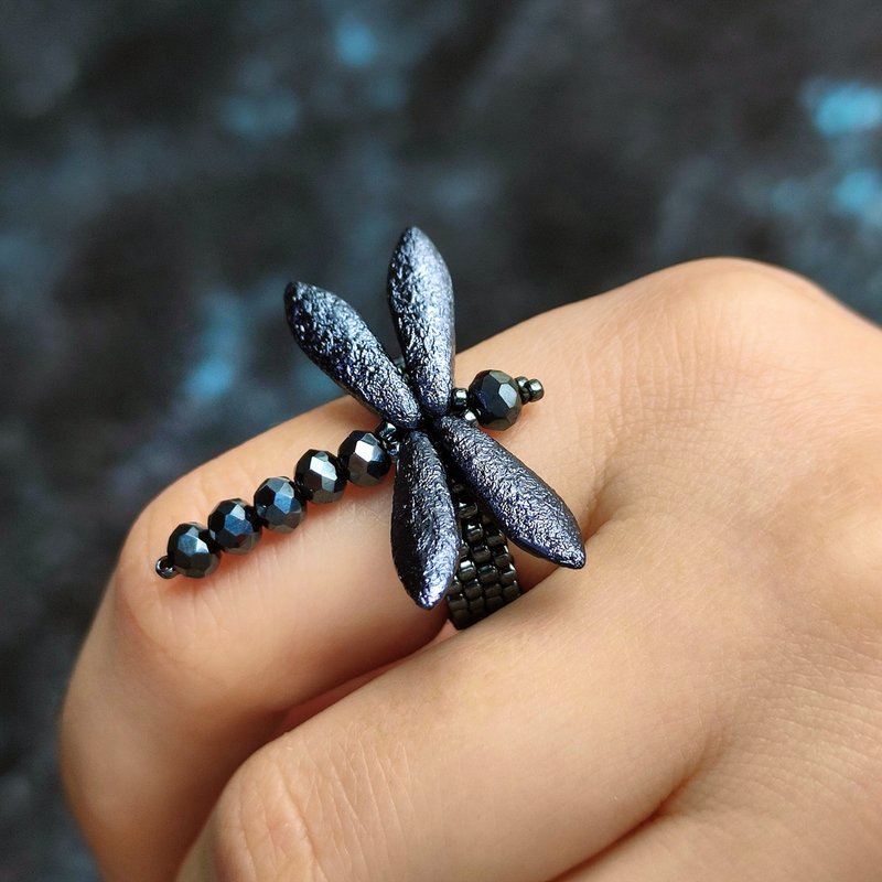 Dragonfly ring PDF tutorial | Beading Dragonfly Tutorial | Dragonfly Pattern - 其他數位設計 - 其他材質 