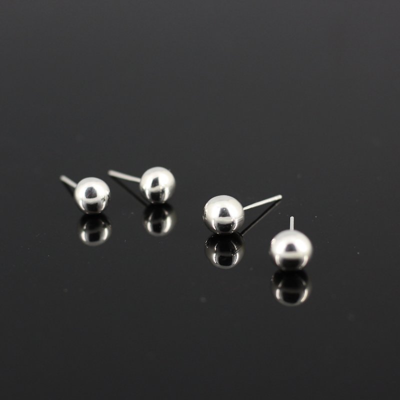 s925 silver earrings - Round bead round Silver beads