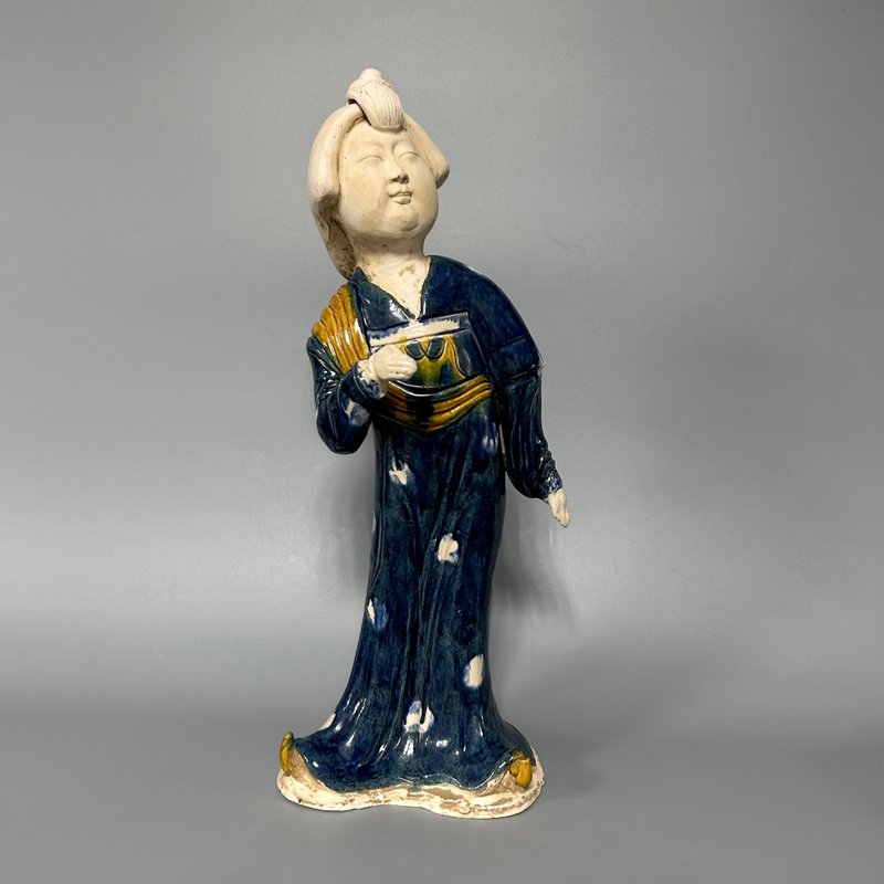 唐三彩女立俑 - 擺飾/家飾品 - 陶 卡其色
