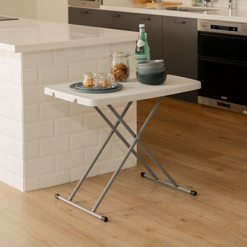 [ikloo] シンプル調節可能昇降テーブル 折りたたみテーブル 3段階調節 屋内・屋外兼用作業テーブル - その他の家具 - プラスチック ホワイト