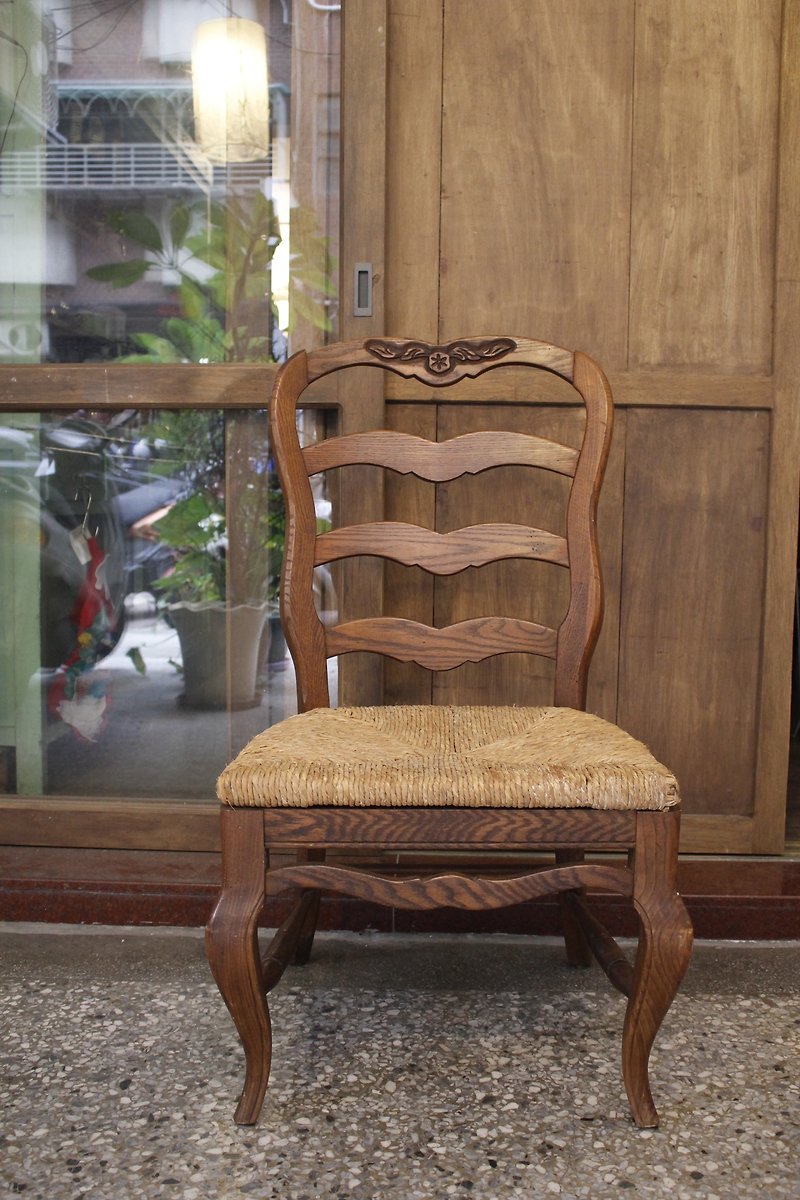 Second-hand style ladder back rattan surface dining chair no.11022110924 - Other Furniture - Wood Khaki