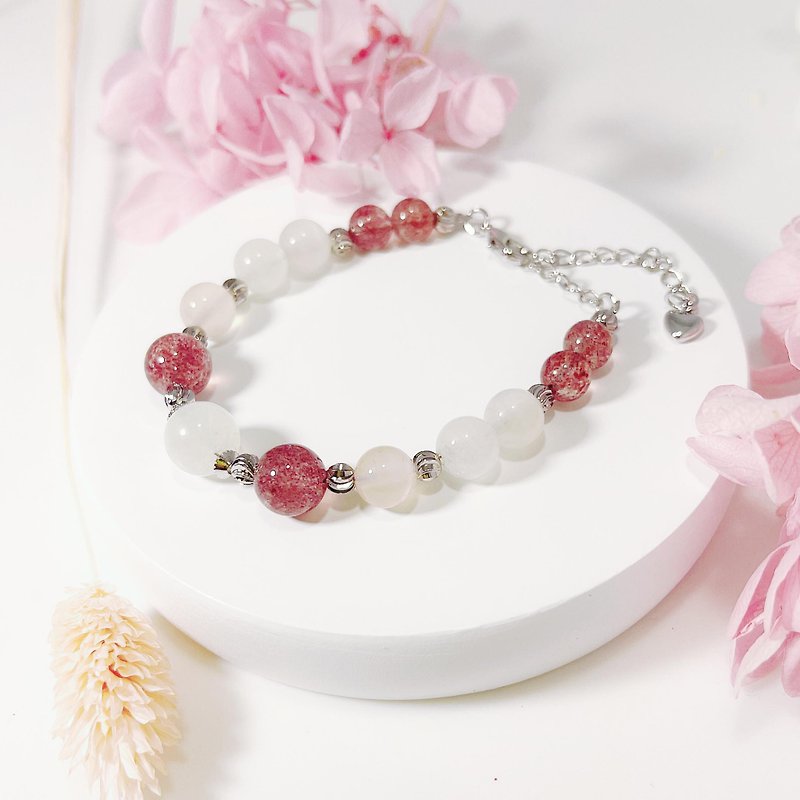 Moon Stone Natural Stone Crystal Bracelet - Bracelets - Crystal Red