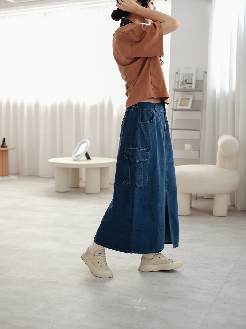 summer denim skirt - Skirts - Cotton & Hemp Blue