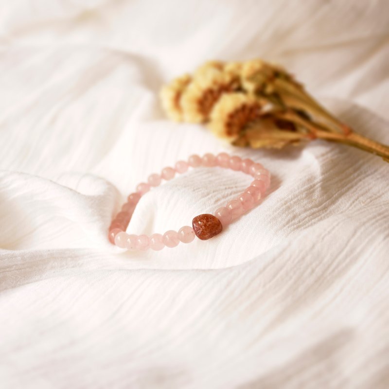 手製天然馬達加斯加粉晶配尖晶石手鍊 // 個性手環 - 手鍊/手環 - 水晶 粉紅色