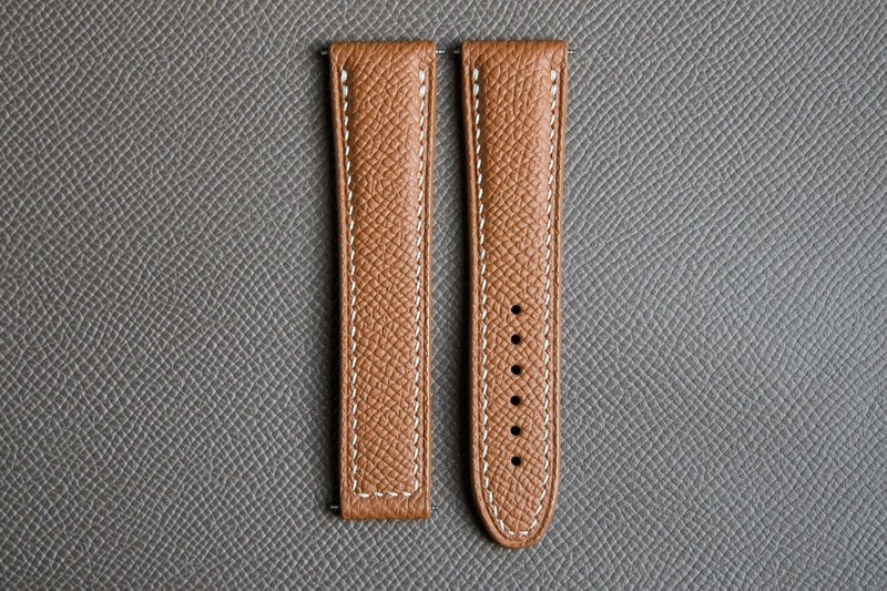 Golden Brown Epsom Calf leather custom watch strap for Omega deployment clasp - 錶帶 - 真皮 咖啡色