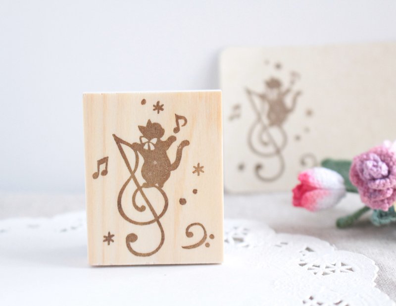 音楽大好き子猫のスタンプ - 印章/印台 - 橡膠 透明