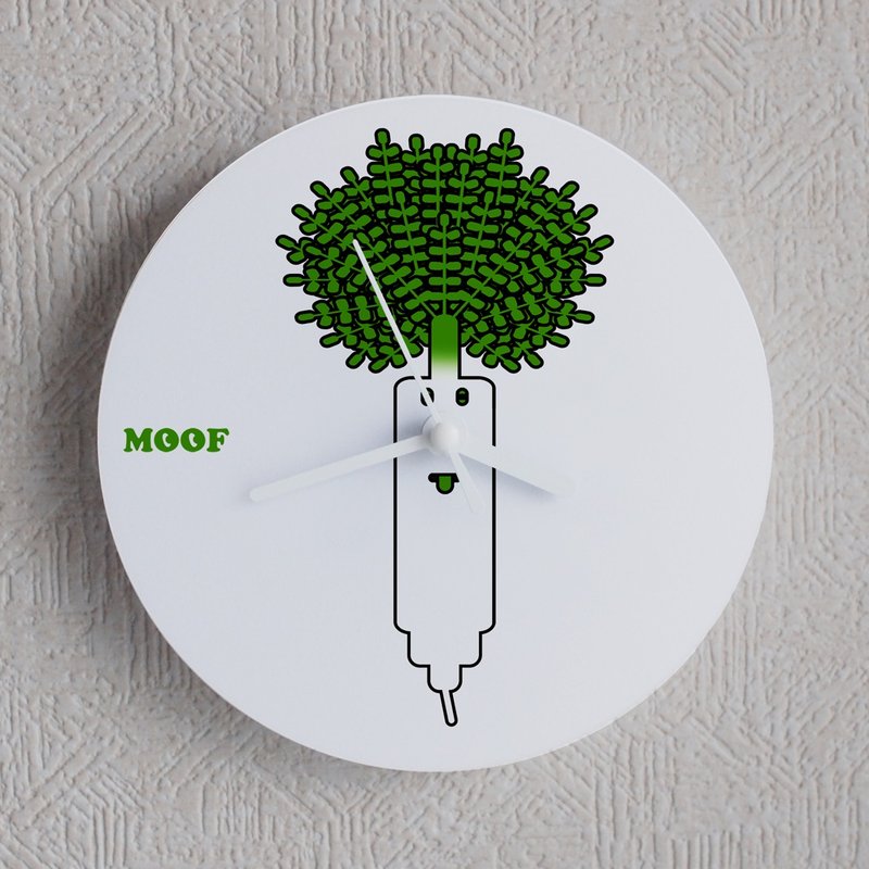 MOOF Wall Clock Vegetable 大根 クロック　イラストレーション　壁掛け時計　時計　ユーモラス　シンプル　デザイン - 時鐘/鬧鐘 - 塑膠 綠色