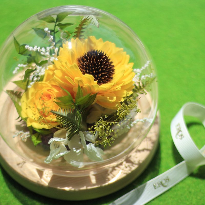 Sunflower Sola flower glass cover cup summer warm sun glass cover custom non-withering flower glass cover - Dried Flowers & Bouquets - Plants & Flowers Multicolor