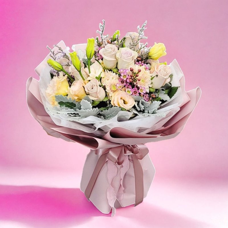 鮮花花束 (玫瑰11支、桔梗、臘梅等) GF00292 - 盆栽/植栽 - 植物．花 