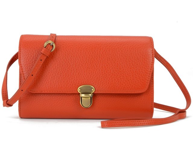 Coral orange clutch on sale bag