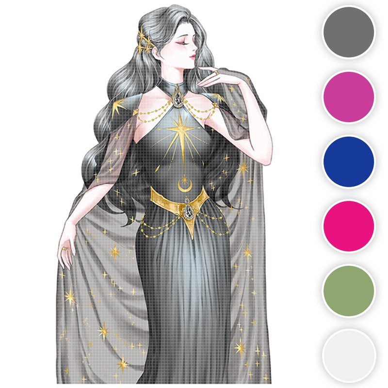 Estella (6colors) 31 (honne market) person sticker girl sticker blackraccoon - 貼紙 - 紙 