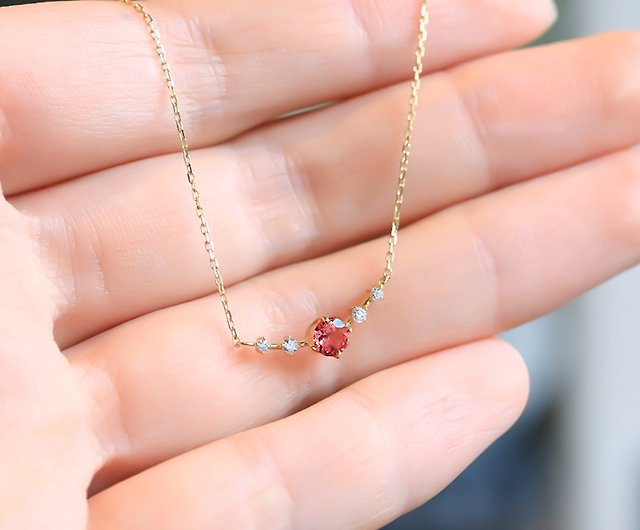 K18 アヤナスピネル(ピンクスピネル) &ダイヤモンドのネックレス