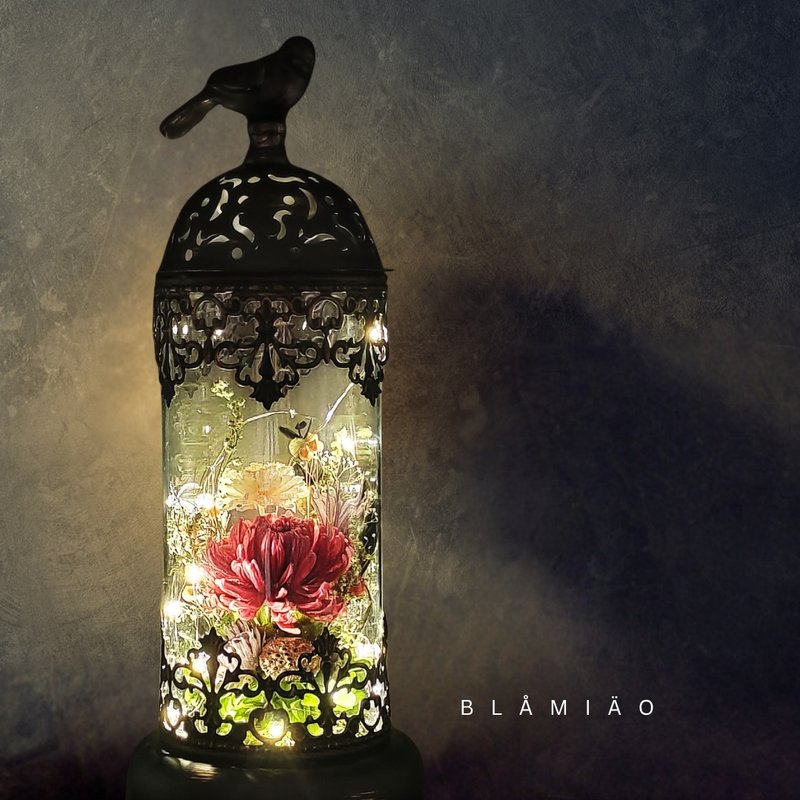 永生花燭臺擺設 - 復興時代 (絳紫)(大) - 乾燥花/永生花 - 植物．花 紫色