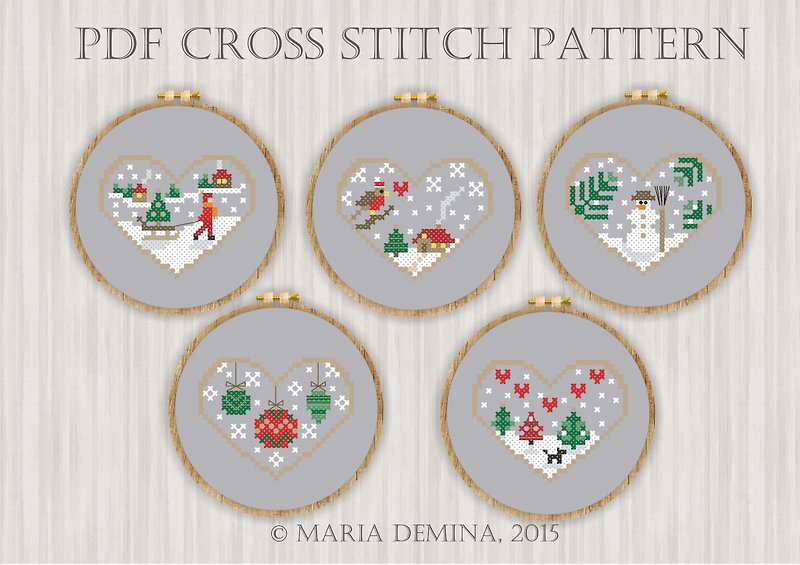 Christmas Miniatures PDF cross stitch pattern