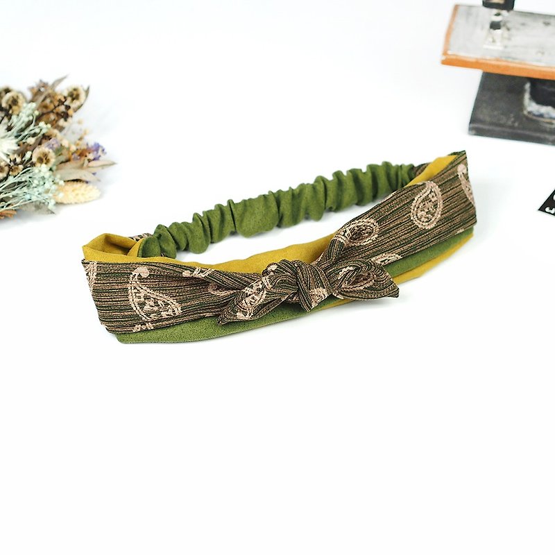 Hairband Headband - เครื่องประดับผม - ผ้าฝ้าย/ผ้าลินิน สีเขียว