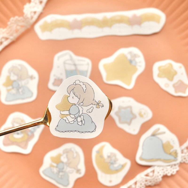 【online先行販売】星と海のいきもの　フレークシールセット - 貼紙 - 紙 粉紅色