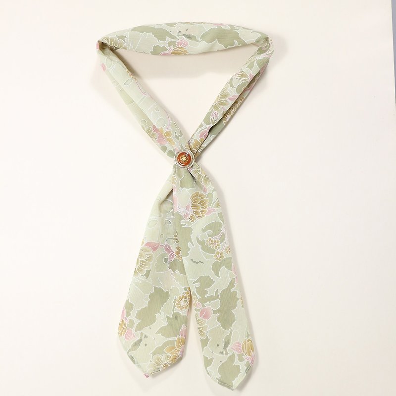 Retro scarf - ผ้าพันคอ - เส้นใยสังเคราะห์ สีเขียว
