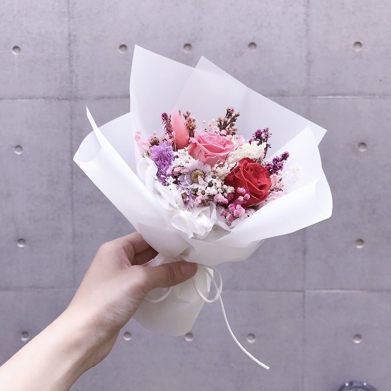 ペティの花束 - （ギフトボックスを含む）ピンクシリーズ/ Bouqurt /アクセサリー/乾燥花を置いバレンタイン手/カメラ用の花/花束の小さな花束を不死化 - 観葉植物 - 寄せ植え・花 ピンク
