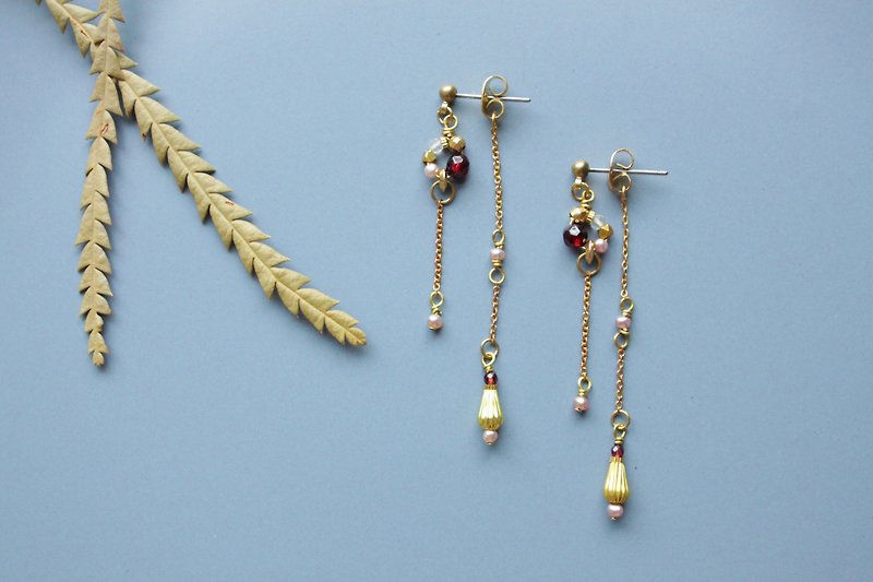 Clock - earring  clip-on earring - Earrings & Clip-ons - Copper & Brass Red