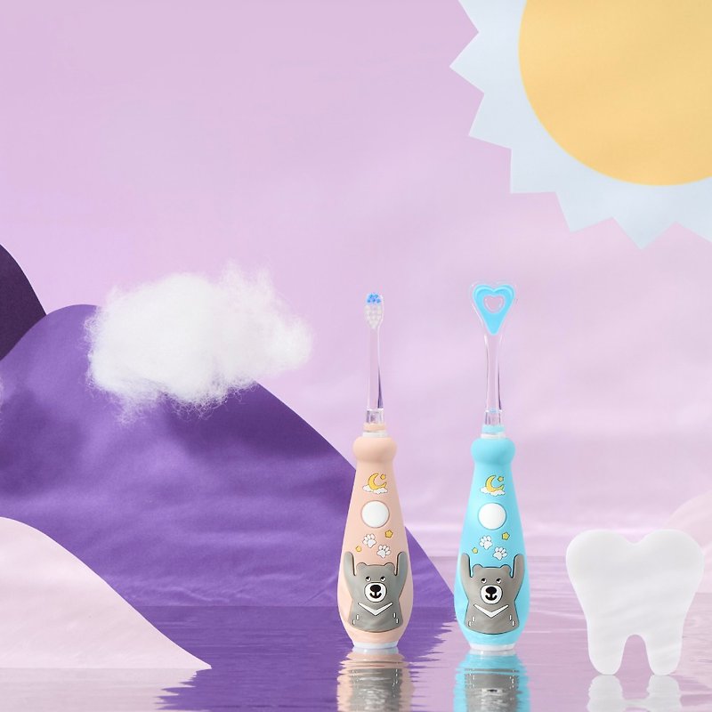 Children's colorful sonic electric toothbrush (includes 3 types of brush heads children's toothbrush dentist recommended KM-266) - Other Small Appliances - Silicone Multicolor