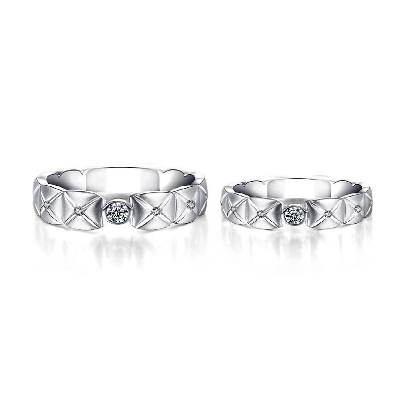 Diamond with 316L Surgical Steel Ring Casting Jewelry for Couple(Ring only for o - แหวนคู่ - เพชร สีเงิน