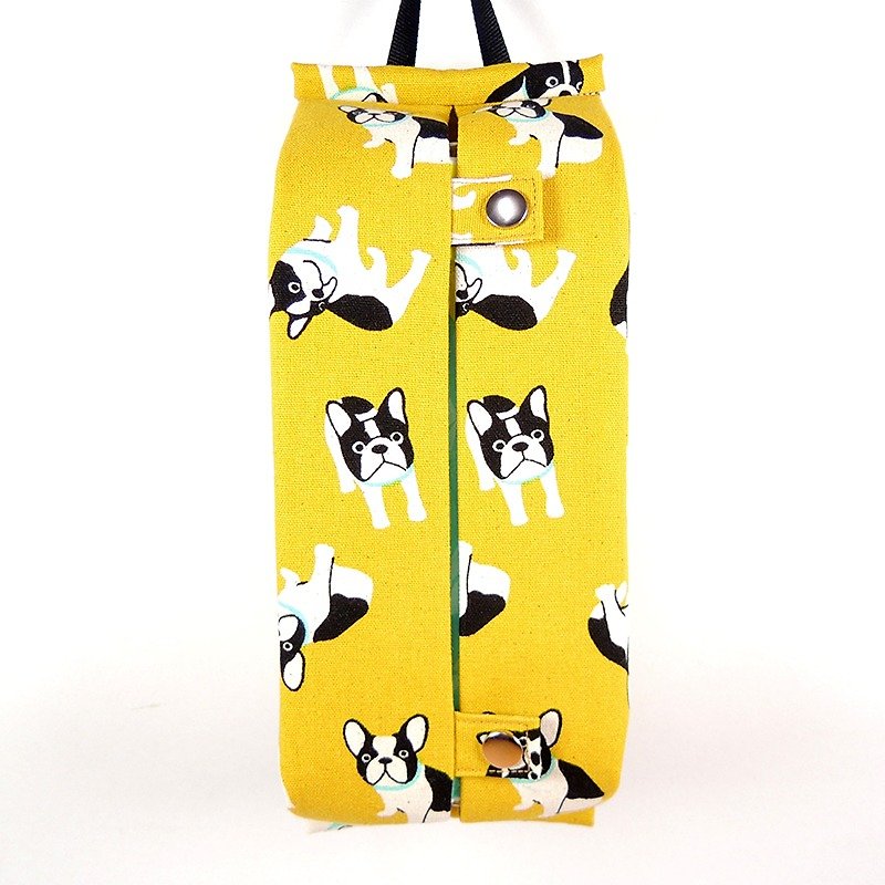 可掛式 收納包 衛生紙/面紙套 - 鬥牛犬(鵝黃) - 擺飾/家飾品 - 棉．麻 黃色