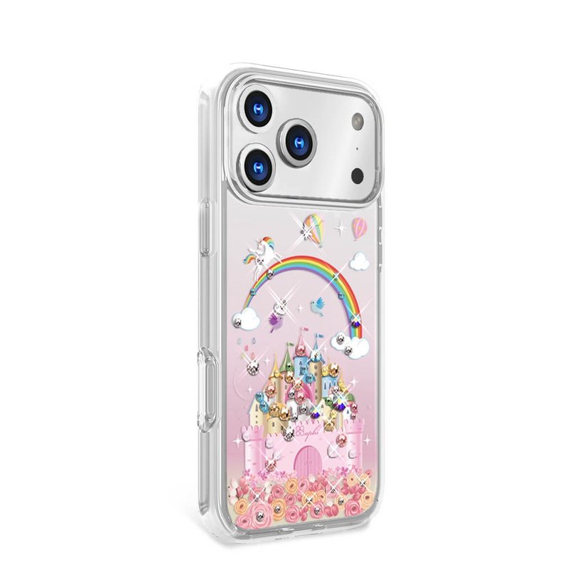 iPhone 17/16/15/14/13/12/11 輕薄軍規防摔彩鑽手機殼-童話城堡 - 手機殼/手機套 - 其他材質 多色