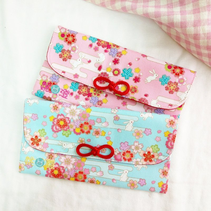 Free name embroidery. Chunxia White Rabbit - 2 colors are available. Cloth red envelope bag/ mask storage bag - กระเป๋าเครื่องสำอาง - ผ้าฝ้าย/ผ้าลินิน สึชมพู