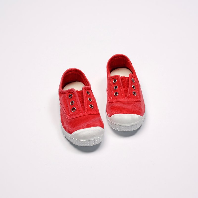 西班牙國民帆布鞋 CIENTA 70777 49 紅色 洗舊布料 童鞋 - 男/女童鞋 - 棉．麻 紅色