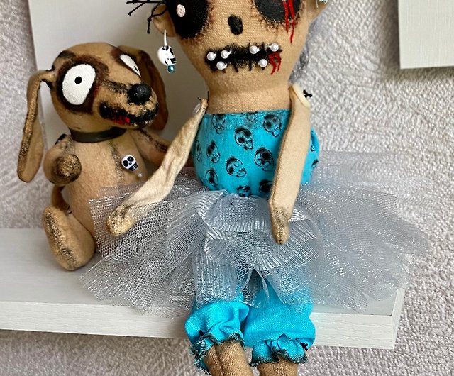 送料込 desikaky ハロウィン飾り 顔のない人形 2個セット 可愛い