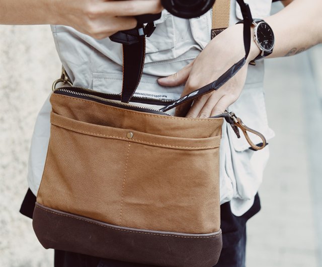 sobag Japanese retro brown canvas messenger shoulder bag male