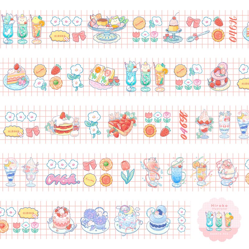 PETテープ - SWEETS - 紙膠帶/和紙/PET - 塑膠 多色