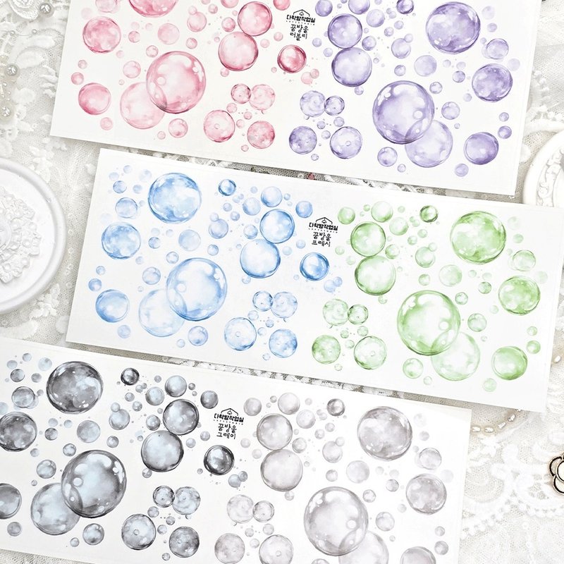 :Dream bubble (Gray / lovely / fresh): Matte Transparent sticker - 貼紙 - 其他材質 