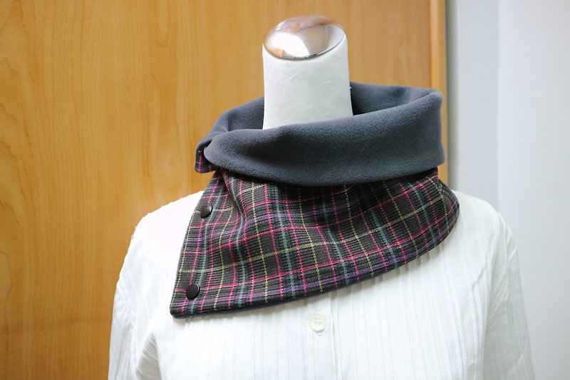 Add buckle warm bib, short scarf, neck sleeve, double-sided two-color, suitable for men and women*SK* - ผ้าพันคอถัก - วัสดุอื่นๆ หลากหลายสี