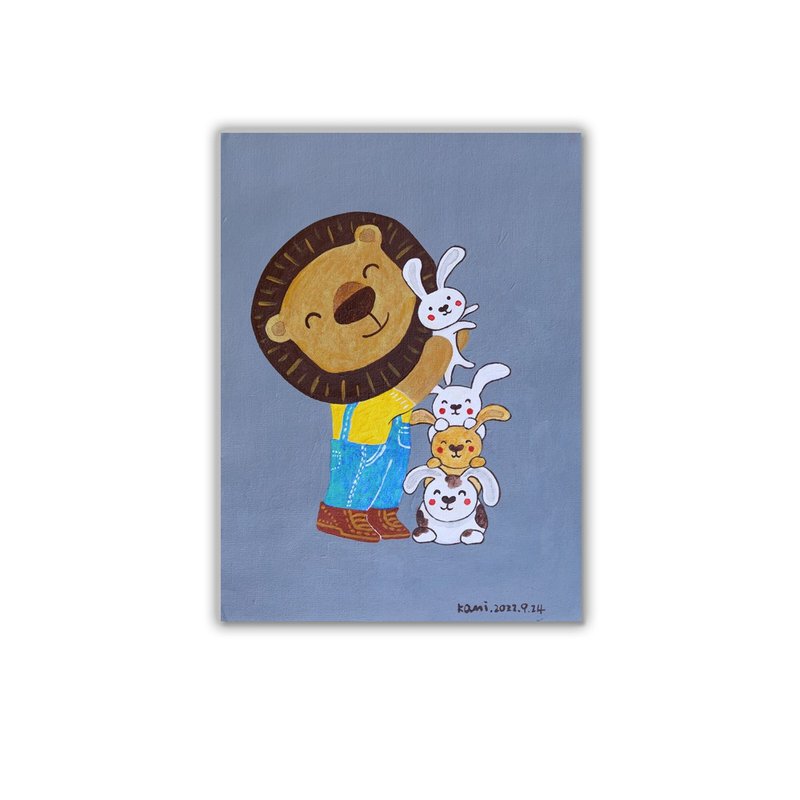 原畫  ∣ 大頭獅和兔子 - 相框/畫框 - 其他材質 多色