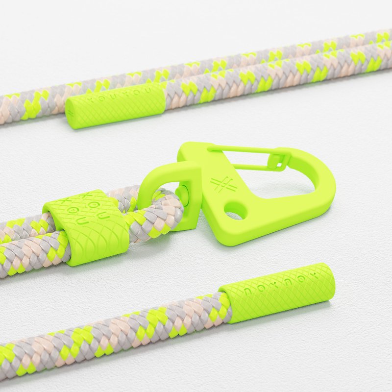 XOUXOU / 6mm登山扣掛繩-霓黃格紋Neon Camouflage - 手機配件 - 尼龍 黃色