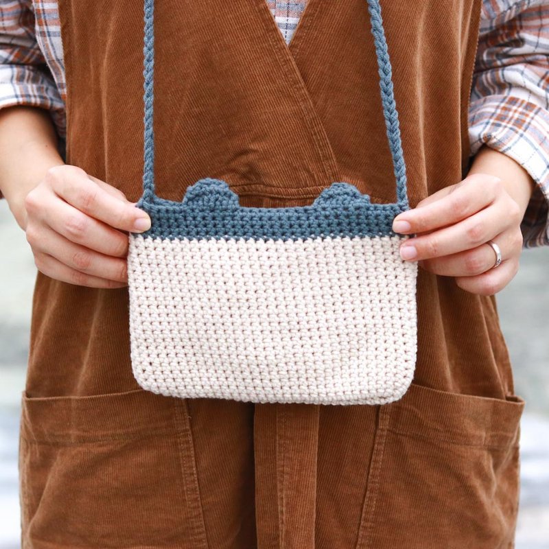 混色毛線斜揹袋工作坊 - 編織/羊毛氈/布藝 - 棉．麻 