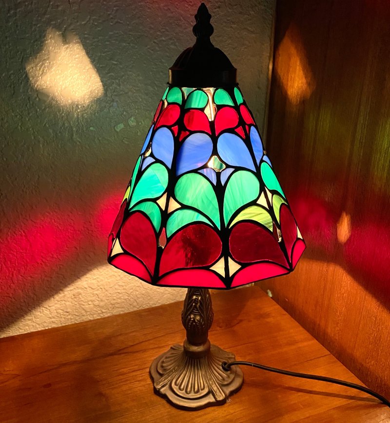 Handmade retro inlaid glass table lamp - Lighting - Glass Multicolor