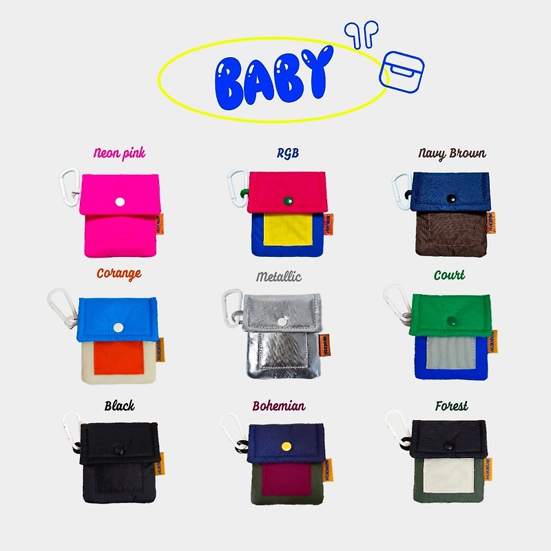 BABY TAB : 9 colors Airpods / Airpods pro Storage bag - ที่เก็บหูฟัง - ไนลอน หลากหลายสี