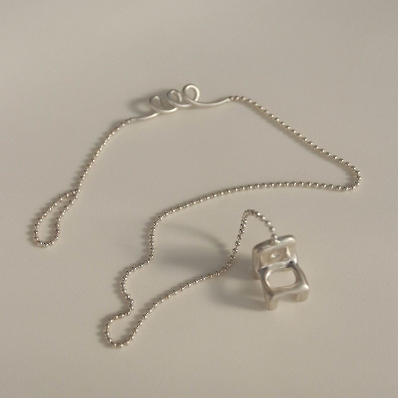 Sterling Silver Necklaces Silver - The chair is locked / silver necklace