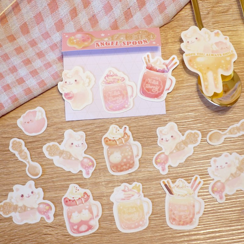 Angel Spoon Rabbit│ Sticker Pack│ Pocket Sticker - Stickers - Paper Pink