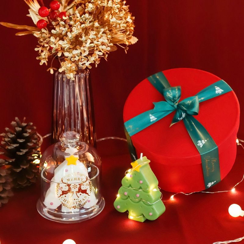 Snow Tree Christmas Scented Candle Gift Box-Christmas Cup│Free Atmosphere String Lights - น้ำหอม - แก้ว สีเขียว