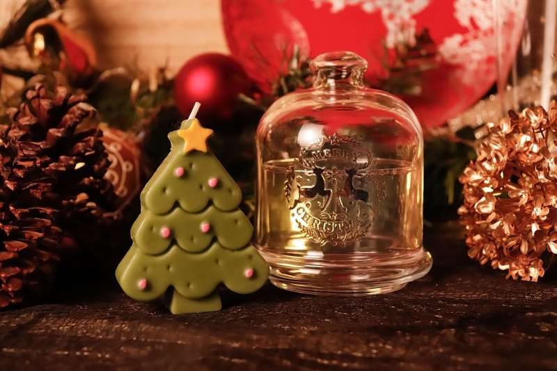 雪之樹聖誕香氛蠟燭禮盒-聖誕盅 - 香氛/精油/擴香 - 玻璃 綠色