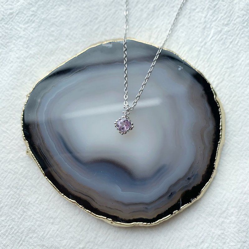 Amethyst 925 Sterling Silver Simple Style Necklace